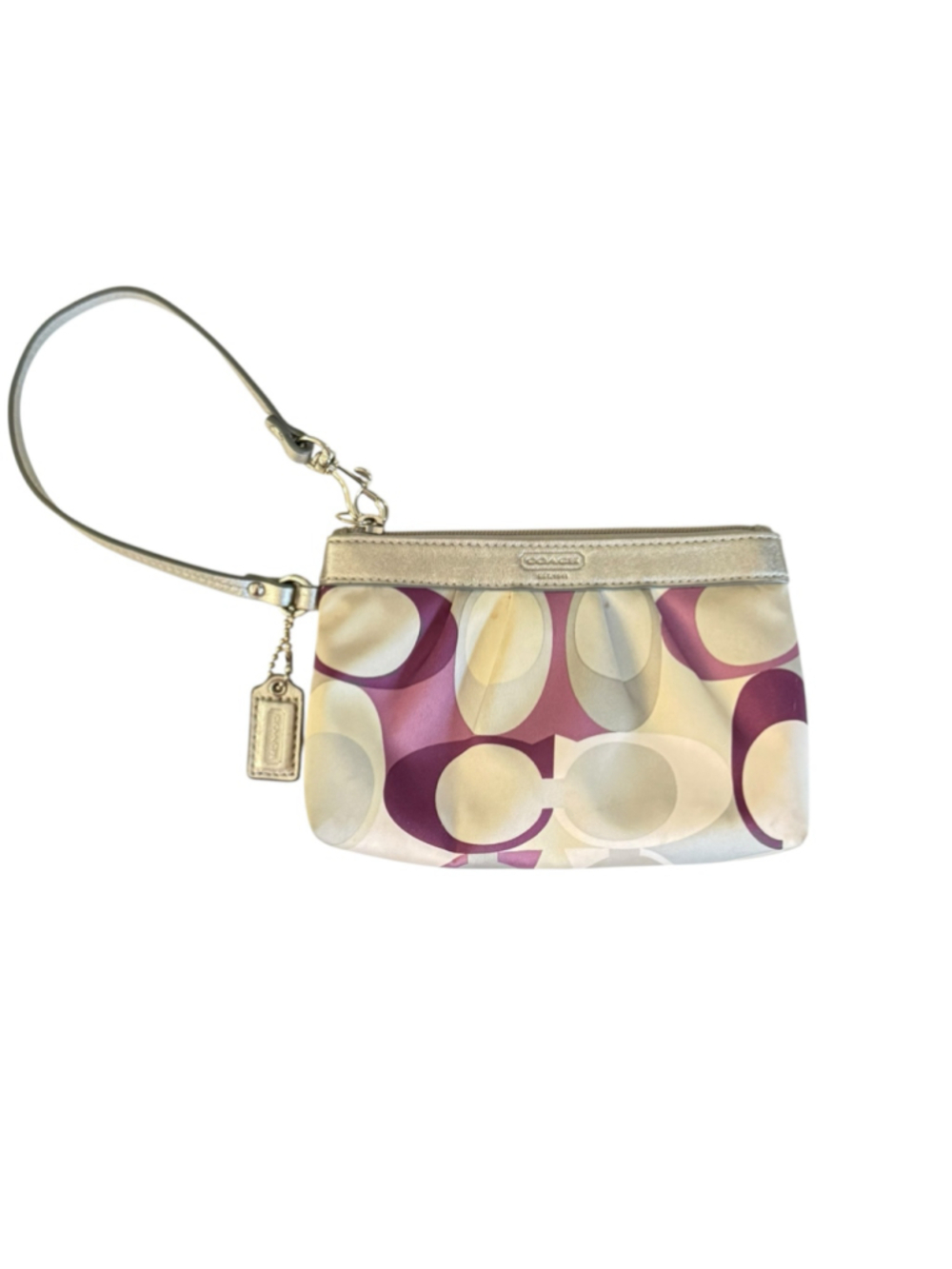 Women's Coach Madison Maggie Scarf Wristlet in Purple and Silver